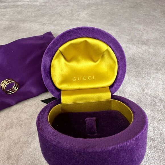 Gucci Running G Diamond 18k Yellow Gold Ring 6.5 - Picture 9 of 12